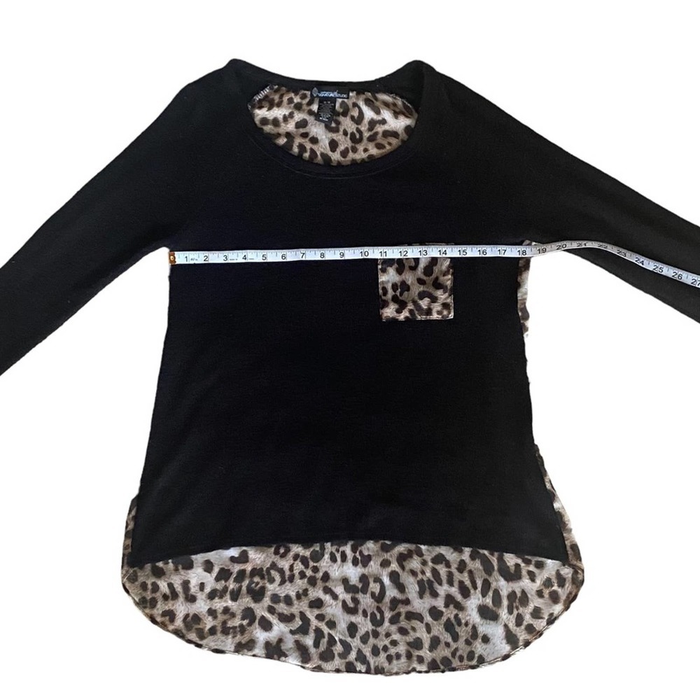 Women’s Signature Studio Size Medium Cheetah Boutique Top Sheer Back - Picture 3 of 6